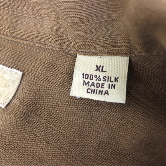 Tommy Bahama Brown Button Up Shirt Silk Size XL - Picture 4 of 5